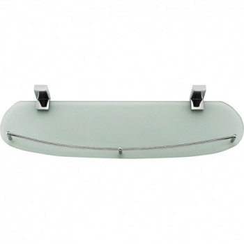 Стеклянная полка для ванной Frap латунь/стекло, хром 16x57 см (F1807)