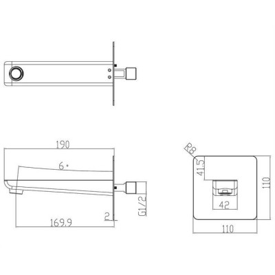 Излив настенный OMNIRES хром/белый (WDPARMACRB)