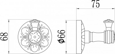 Крючок в ванную одинарный S-005853B Savol латунь золото