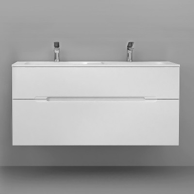 Тумба под раковину Jorno Modul 120 Mоl.01.122/P/W подвесная белый глянец