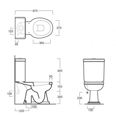 SIMAS Londra LO921bi+LO922bi+LO 002 bi/cr унитаз моноблок с вертикальным сливом, белый