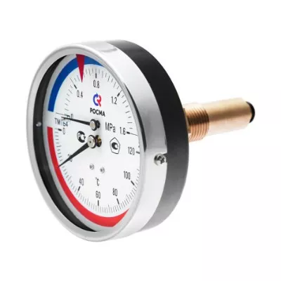 Термоманометр ТМТБ-41T с задним подключением, 1/2", 6 бар, 0-120 °C VALTEC (ТМТБ-41T)