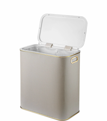 Geralis RWG-M Ромб корзина для белья белая, кант золото, малая