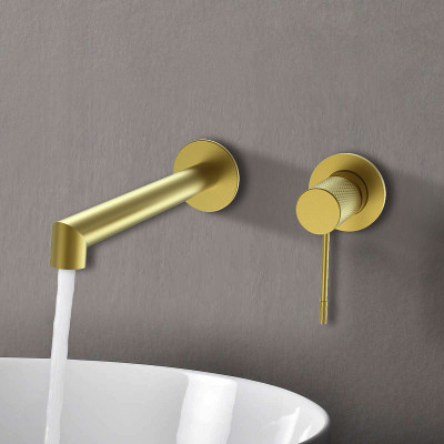 Смеситель для раковины Vincea Desire VBFW-1D1BG золото встраиваемый