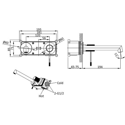 Смеситель для раковины Vincea Desire VBFW-1D1BG золото встраиваемый