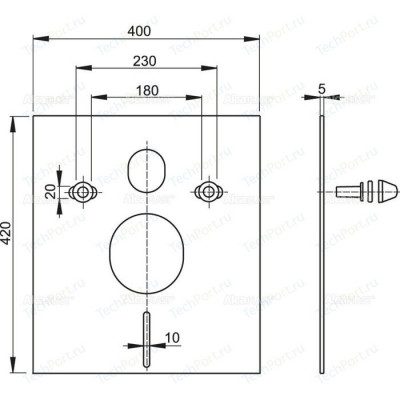 Звукоизоляционная плита AlcaPlast для подвесного унитаза и для биде (M930)