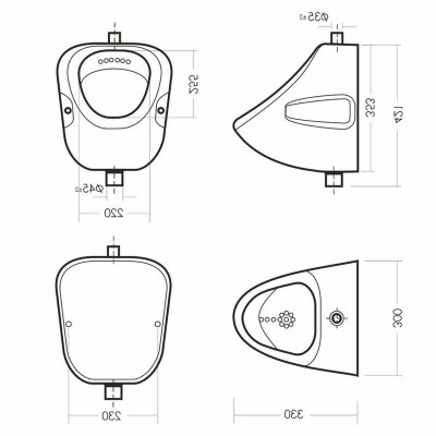 Писсуар Sanita Орион, наружный подвод воды, белый фарфор (PS/Orion/Mech/WHT.G/S1)