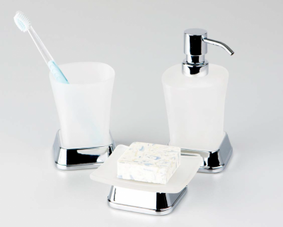 WasserKRAFT Amper K-5428 стакан для зубных щеток, матовое стекло/хром