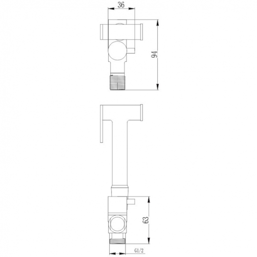 Гигиенический душ с запорным вентилем Haiba HB01 HB5501 (латунь) хром