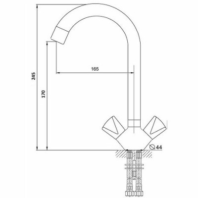 Смеситель для раковины Aringa Арно AR02026CH хром