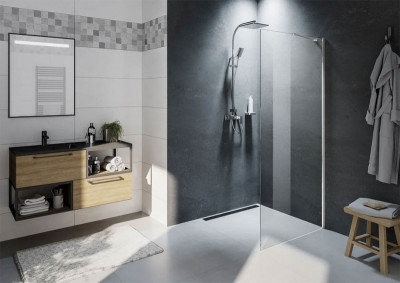 Душевая перегородка Riho Novik Z400 100 G003031120 (GZ4100000) пр-ль хром стекло прозрачное