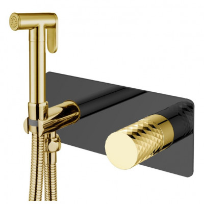 Гигиенический душ Boheme Stick 127-BG со смесителем, золото/черный