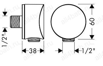 HANSGROHE 27456000 Fixfit шланговое подсоединение