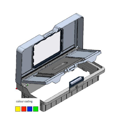Vileda Крышка для верхней секции для Ориго 2, с отделением для планшета, секцией для хранения, замком, ключом и с 4 клипсами цветового кодирования