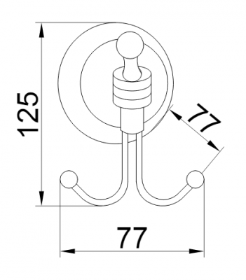 Boheme HERMITAGE 10325 крючок двойной, бронза