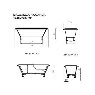 Ванна Magliezza Riccarda 174х77 акриловая