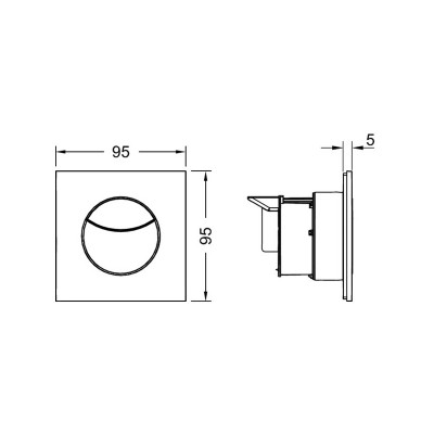 TECEflushpoint Панель смыва 2 клавиши квадратная хром глянцевый 9240979