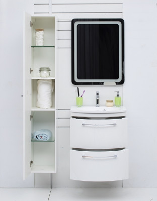 Шкаф пенал в ванную De Aqua Токката Тока 1 35 L 167224 подвесной белый