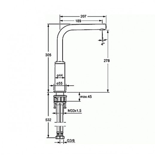 Hansa Ronda 54902273 смеситель для кухни, хром