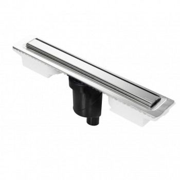 Желоб BERGES водосток В1 Keramik 600, хром глянец, S-сифон D50/105 H50 вертикальный