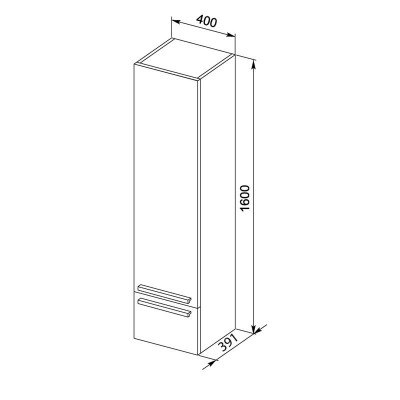 Aquanet Нота 40 00165407 пенал подвесной, белый