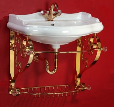 MIGLIORE BELLA 20721 консоль подвесная с решеткой (100 см), золото