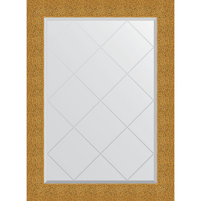 Зеркало настенное Evoform ExclusiveG 104х76 BY 4194 с гравировкой в багетной раме Чеканка золотая 90 мм