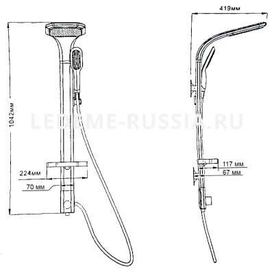 Душевая панель Ledeme L2406M, серебристый