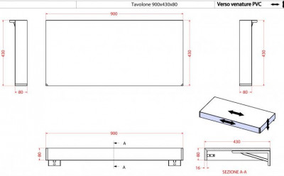 Консоль под раковину Cezares Tavolone 90х43 светлое дерево (41581)