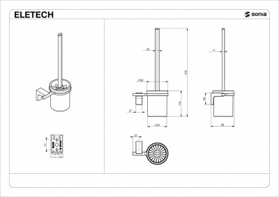 Ершик для унитаза настенный Sonia Eletech 114221 хром
