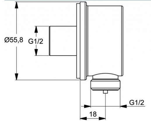 Ideal Standard IdealRain B9448AA подключение для шланга, хром