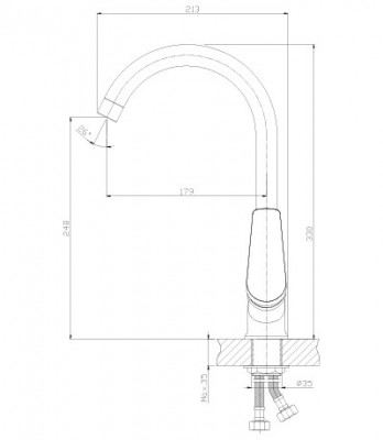 Смеситель Rossinka S35-23 для кухни