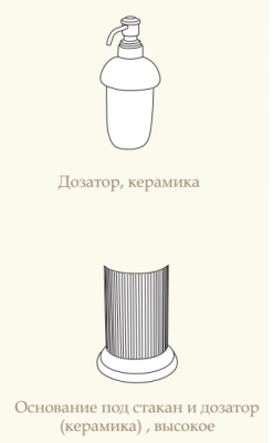 Дозатор в настольном держателе MIGLIORE Fortuna 31072, керамика/бронза