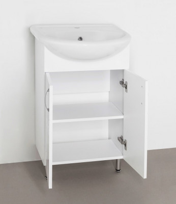 Тумба Style Line Эко Фьюжн №9 55 (ЛС-00000073) с раковиной, белая 