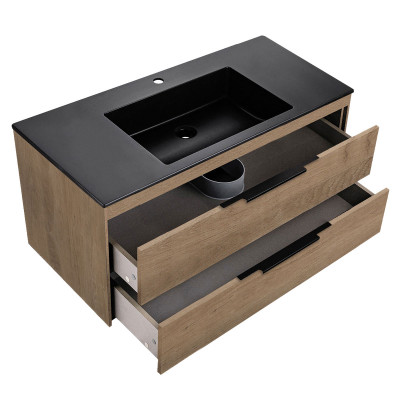 Тумба под раковину Vincea Chiara 2D 1000 подвесная 2 ящика soft-close, N.Oak VMC-2C2100NO