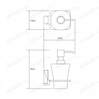 WasserKRAFT Leine К-5099 дозатор для жидкого мыла настенный, матовое стекло/хром