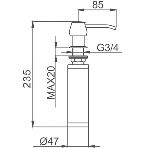 Дозатор для моющего средства Haiba HB405 (металл пластик) хром