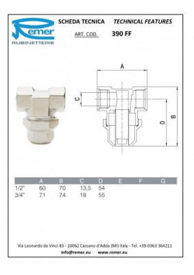 Фильтр прямой 400 мкм Remer RR 390 FF 1/2"