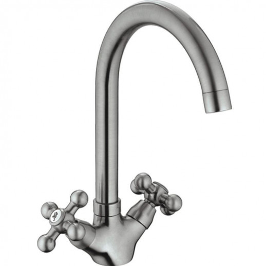 Двухвентильный смеситель для кухни Haiba HB4119-5 (латунь) сатин