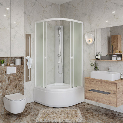 Душевая кабина Niagara Promo 80x80 P80/40/MT/BK четверть круга