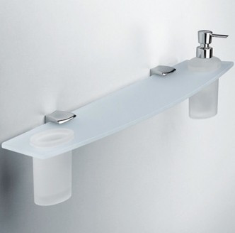 COLOMBO Land B2815 полка стеклянная со стаканом и дозатором для мыла (СНЯТО с пр-ва)