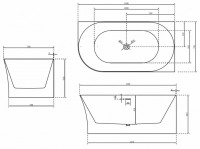 Акриловая ванна ABBER AB9258-1.5 R