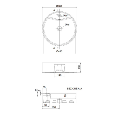 Раковина накладная Scarabeo GEO 8029R 46x46x13 см, белый