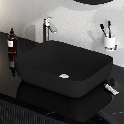 Раковина-чаша AM.PM Func 51 M8FWCC10510BM черная матовая прямоугольная