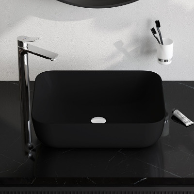 Раковина-чаша AM.PM Func 51 M8FWCC10510BM черная матовая прямоугольная