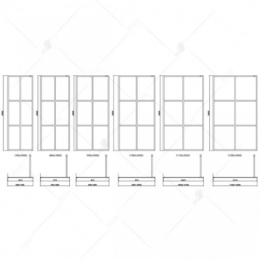 Душевая перегородка RGW Walk In WA-11-B 100 прозрачная профиль черный
