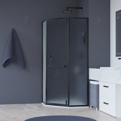 Душевой уголок RGW Hotel HO-084B 100х100 350608400-24 матовый-сатинат профиль черный призма