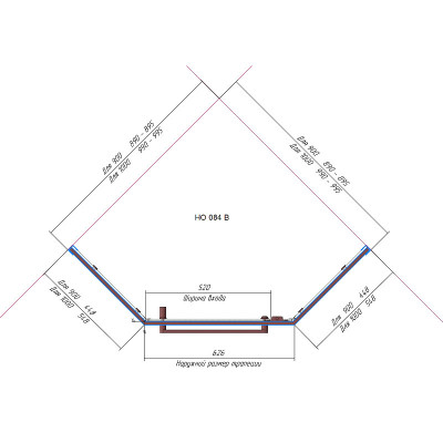 Душевой уголок RGW Hotel HO-084B 100х100 350608400-24 матовый-сатинат профиль черный призма