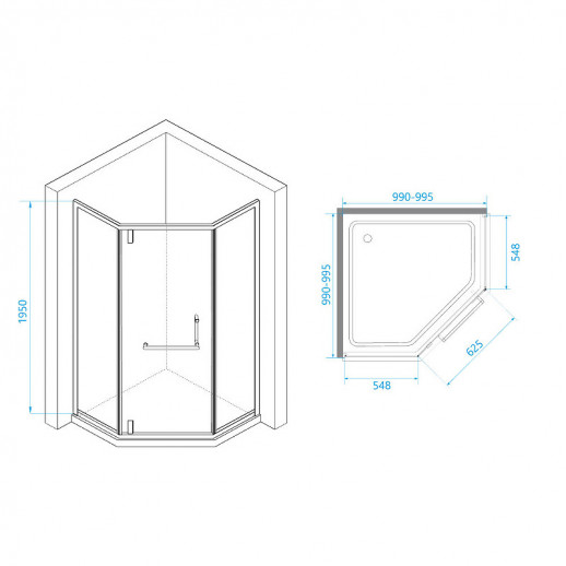 Душевой уголок RGW Hotel HO-084B 100х100 350608400-24 матовый-сатинат профиль черный призма