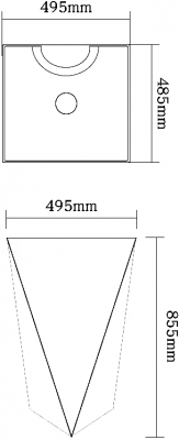 Раковина-моноблок SantiLine SL-4009 напольная 49,5х48,5 см, белая